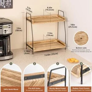 ANBOXIT Coffee Station Organizer for Countertop, Coffee Bar Accessories