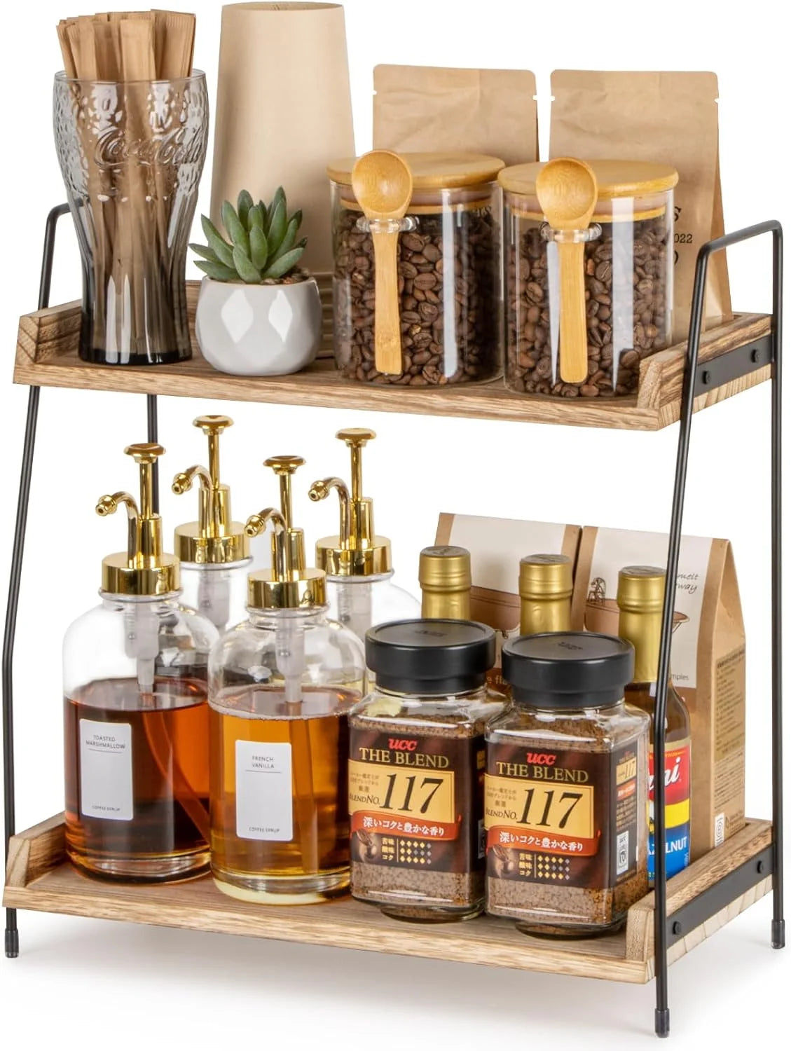 ANBOXIT Coffee Station Organizer for Countertop, Coffee Bar Accessories