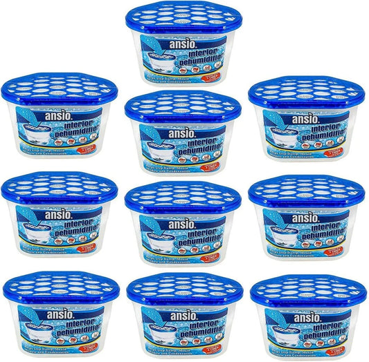 ANSIO Dehumidifier 500ml Pack of 10 Condensation Remover Moisture Absorber